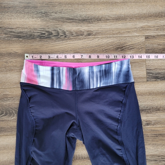 Lululemon Run Fast and Free Crop Capri Leggings Deep Indigo Size 6 Mirage - Picture 10 of 13